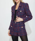 Generation Love Norah Tweed Blazer - Navy/Merlot