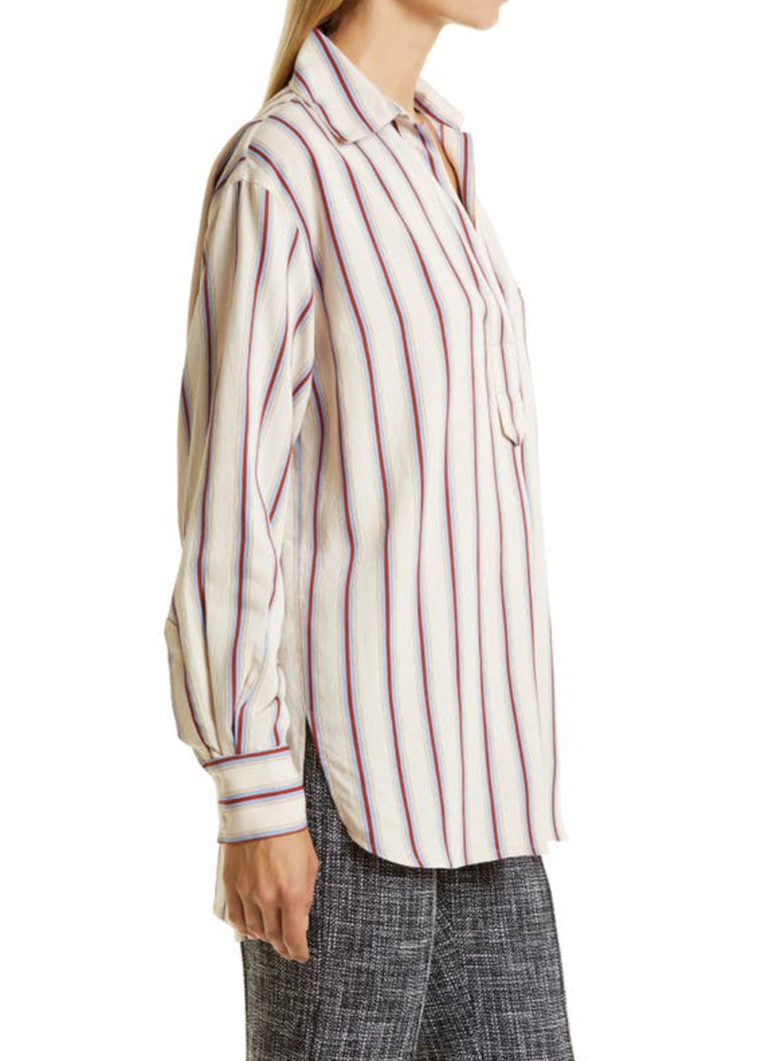 Smythe Over the Head Shirt - Ecru Banker Stripe