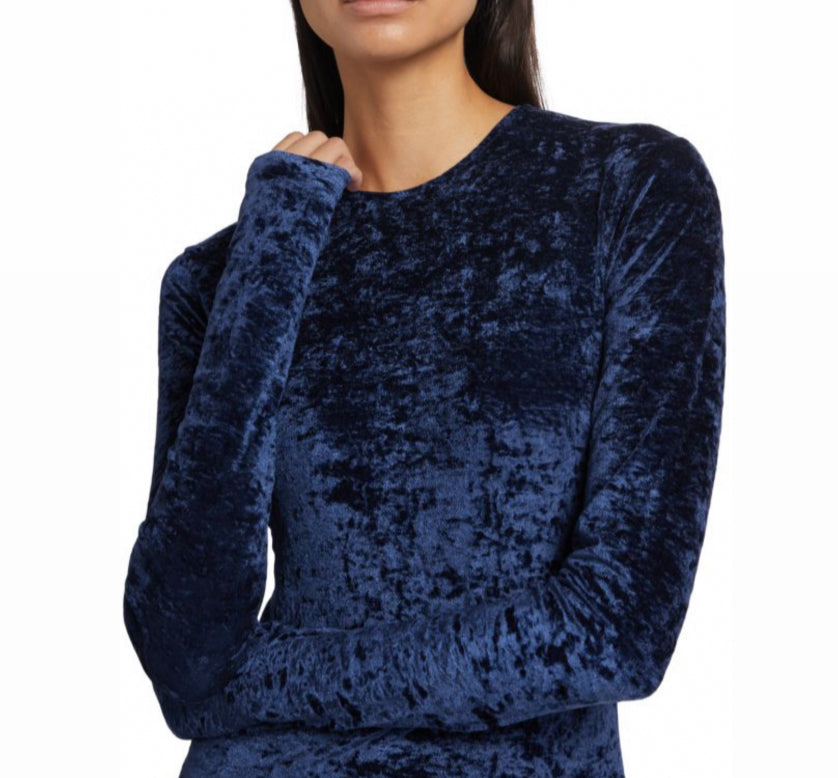 Frame Velvet Top - Blu Scuro
