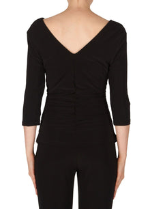 Joseph Ribkoff Drape Neck Top - Black