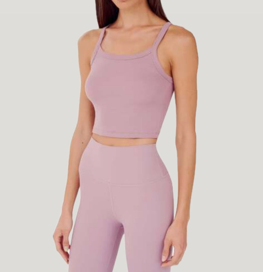 Splits59 Charlie Rib Crop - Blush