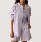 DONNI. The Sandwash Mandarin Shirt - Lilac