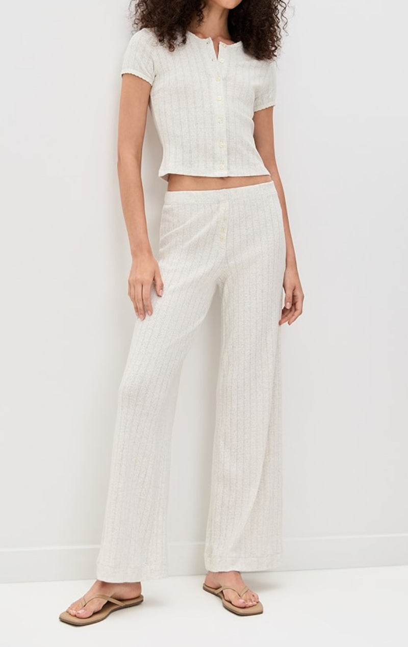 perfectwhitetee Pointelle Lounge Pants - White