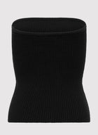 St. Agni Textured Knit Strapless Top - Black