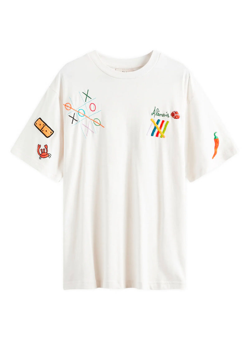 ALÉMAIS Players Embroidered T-Shirt - Cream