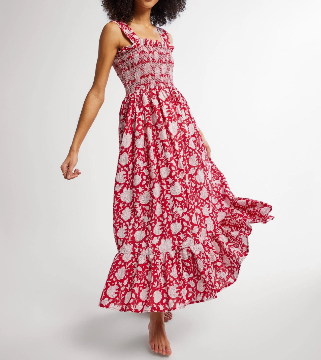 MILLE Garden Dress - Red Zinnia