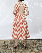 Punicana Peekaboo Dress - Orange Chevron