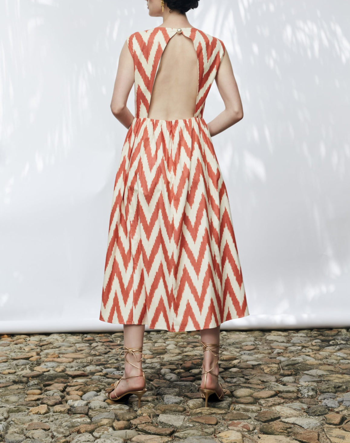 Punicana Peekaboo Dress - Orange Chevron