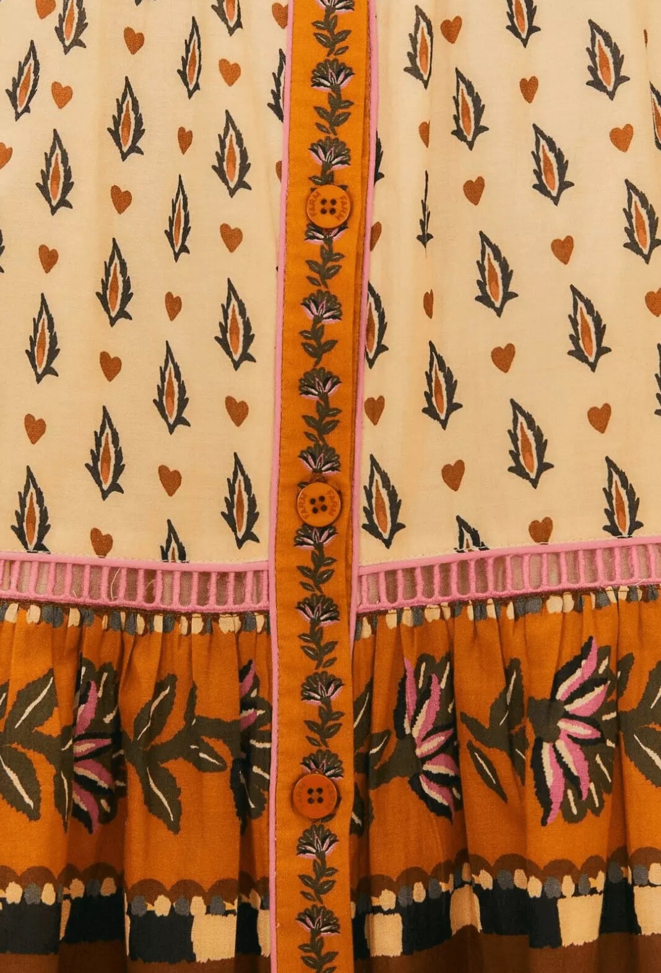 FARM Rio Annika Floral Dress - Beige