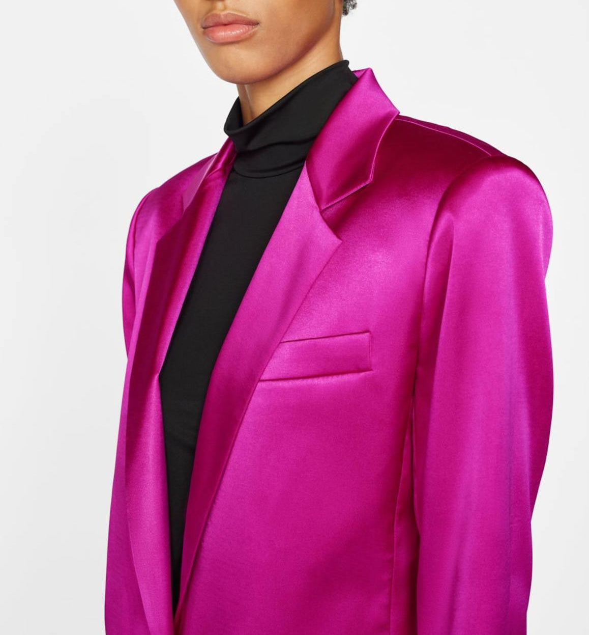 Frame Strong Shoulder Blazer - Magenta