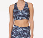 Thrive Société Print V-Neck Racer Back Bra - Abstract Storm