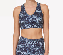 Thrive Société Print V-Neck Racer Back Bra - Abstract Storm