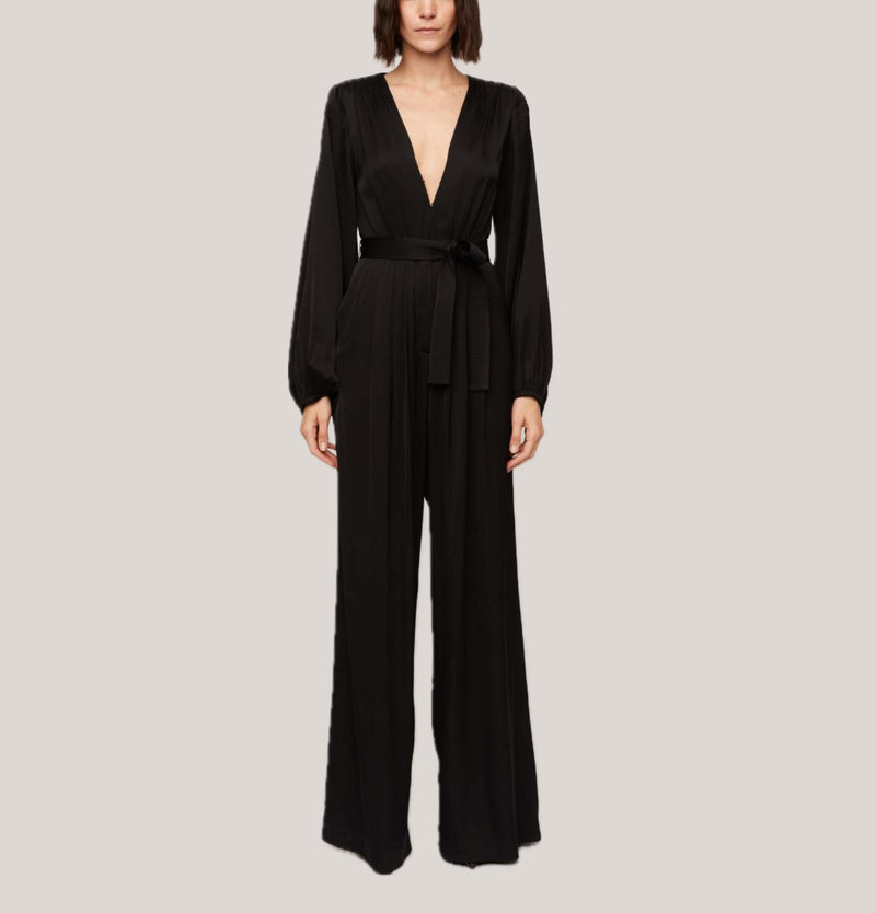A.L.C. Imogen Belted Jumpsuit - Black