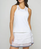 L'Etoile Sport Pointelle Trim Tank (Short) - White