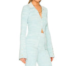 Le Ore Rimini Collared Cardigan - Sky & Arctic Marl