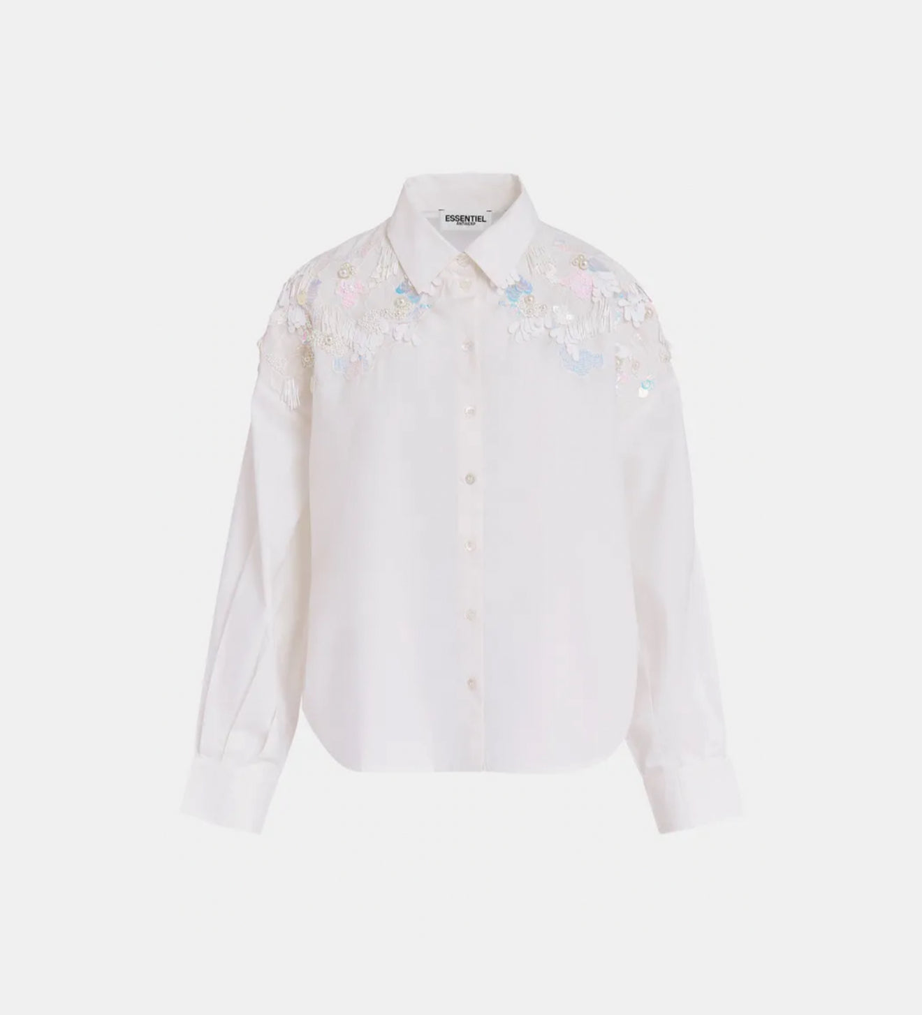 Essentiel Antwerp Gdog Sequin & Beaded Embroideries Shirt - White