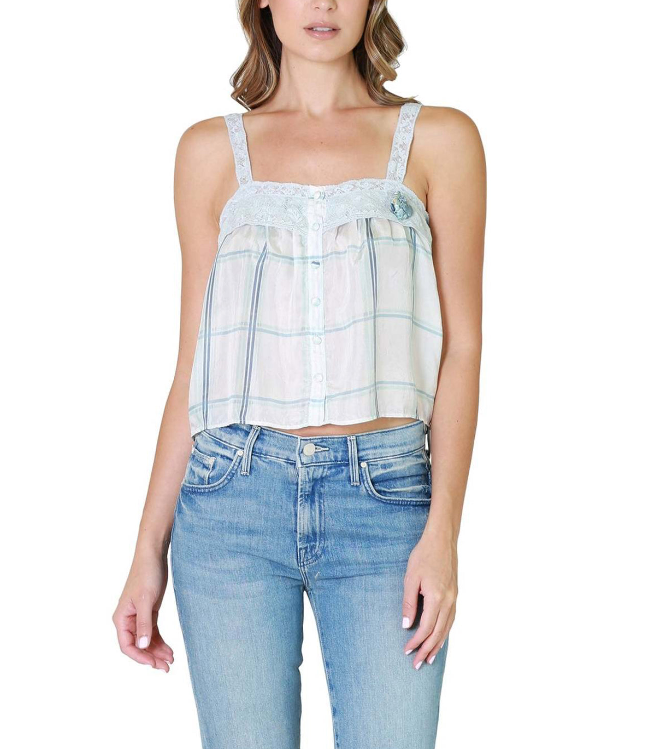 LoveShackFancy Panthea Tank - Morning Rain