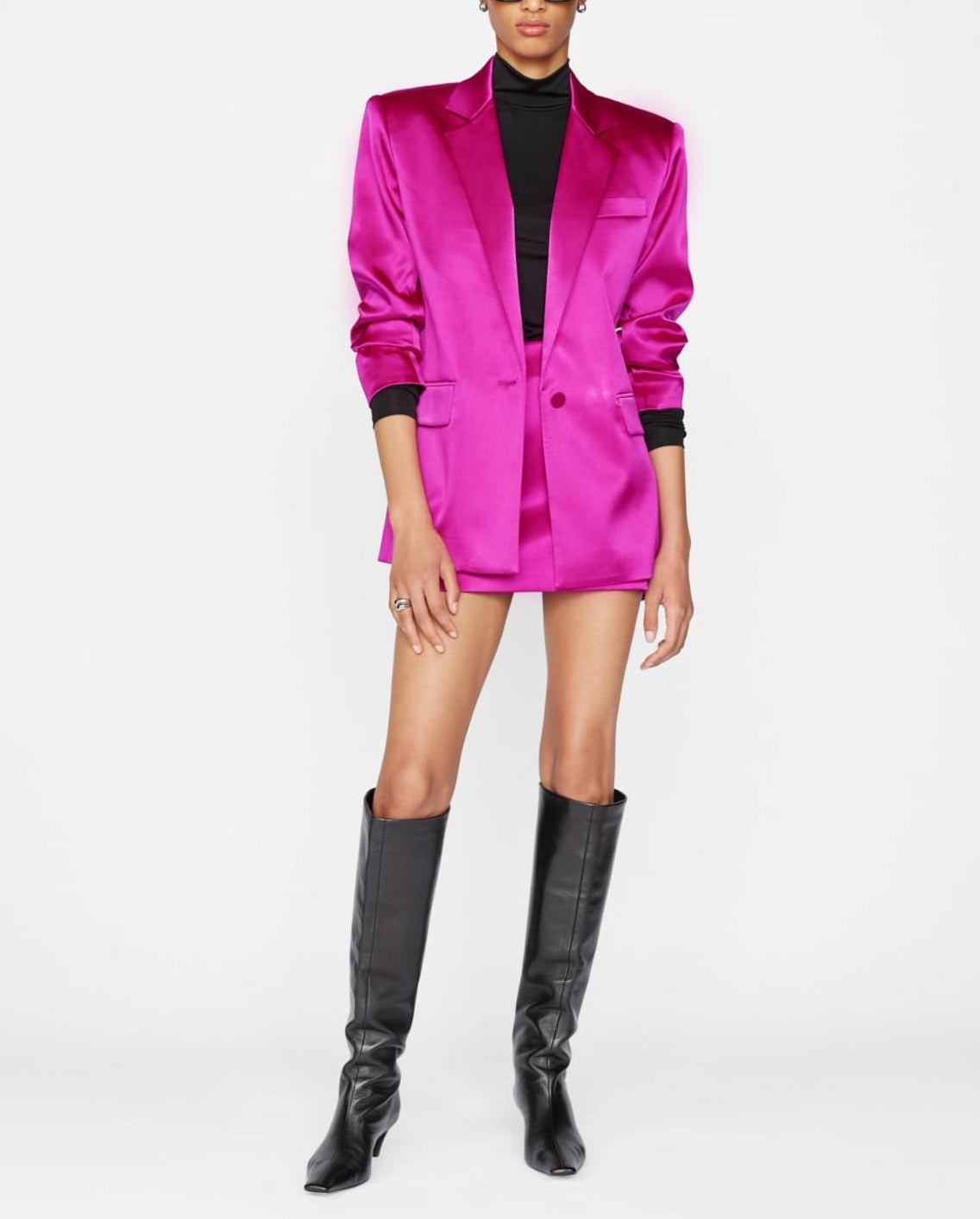Frame Strong Shoulder Blazer - Magenta