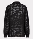 Esqualo Gathering Jacquard Blouse - Black