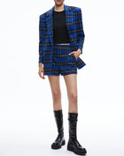 Alice + Olivia Ashley Oversized Blazer - Schoolgirl Plaid Sapphire