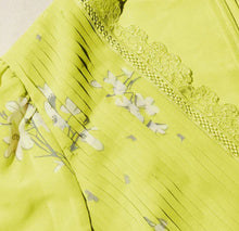 self-portrait Lime Floral Chiffon Dress