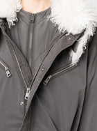 Zadig & Voltaire Kidea Zip-Up Parka Coat - Ardoise Grey