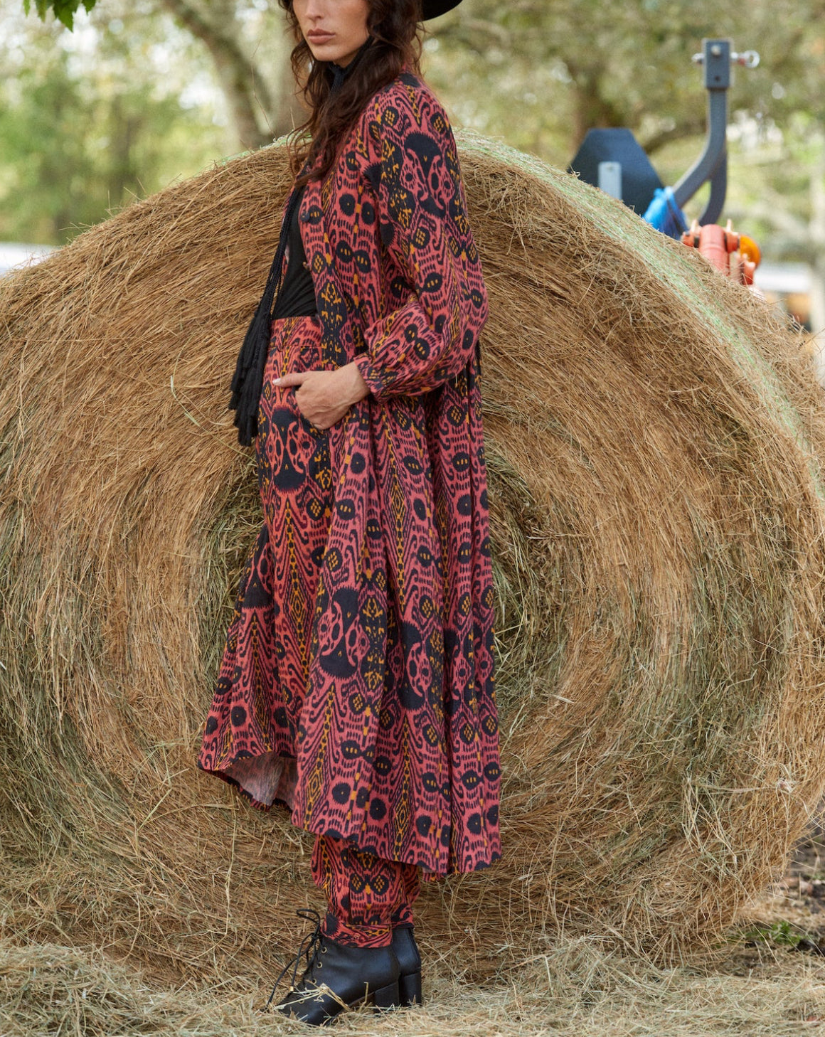 Carolina K Caro Robe - Ikat Terracotta