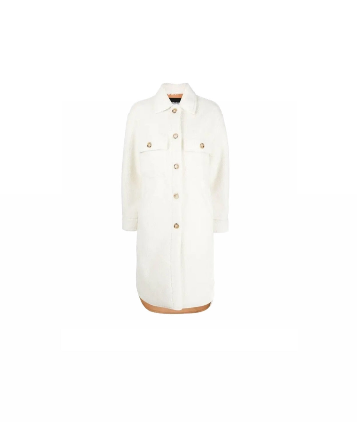 Apparis Single-Breasted Faux Shearling Coat - White