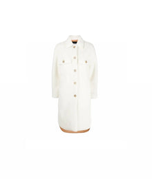 Apparis Single-Breasted Faux Shearling Coat - White