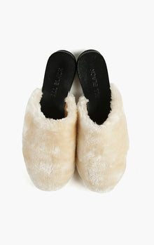 All Black Fun Fur Slipper - Beige