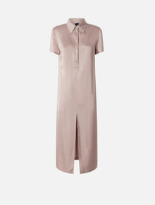 PINKO Washed Satin Polo Dress - Zephyr Pink