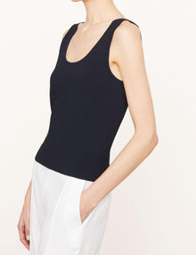 Vince Scoop Neck Tank Top - Black