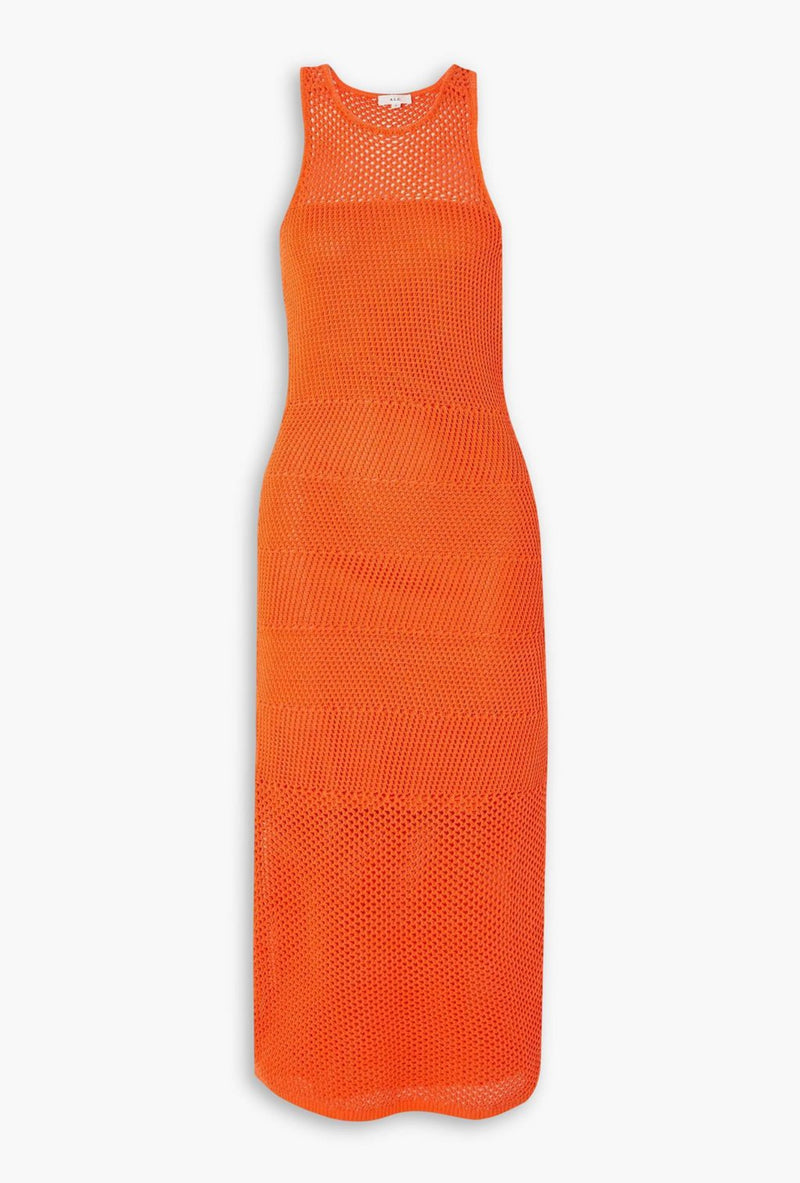 A.L.C. Roland Crochet Sheath Maxi Dress - Clementine Orange