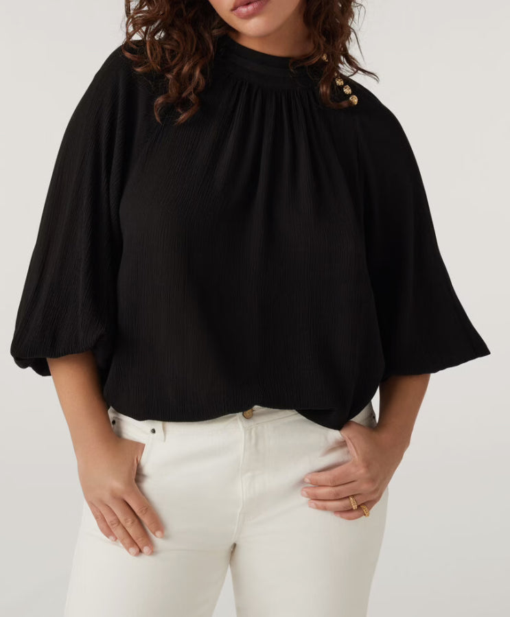 ba&sh Neil Long Sleeve Blouse - Black