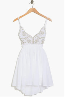 RAGA Naira Embroidered Mini Sundress - White