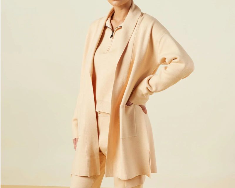 Monrow Supersoft Sweater Knit Cardigan - Vanilla