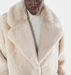 Apparis Stella Faux Fur Coat - Latte