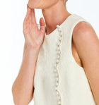 Mestiza Etta Pearl Scallop Mini Dress - Ivory