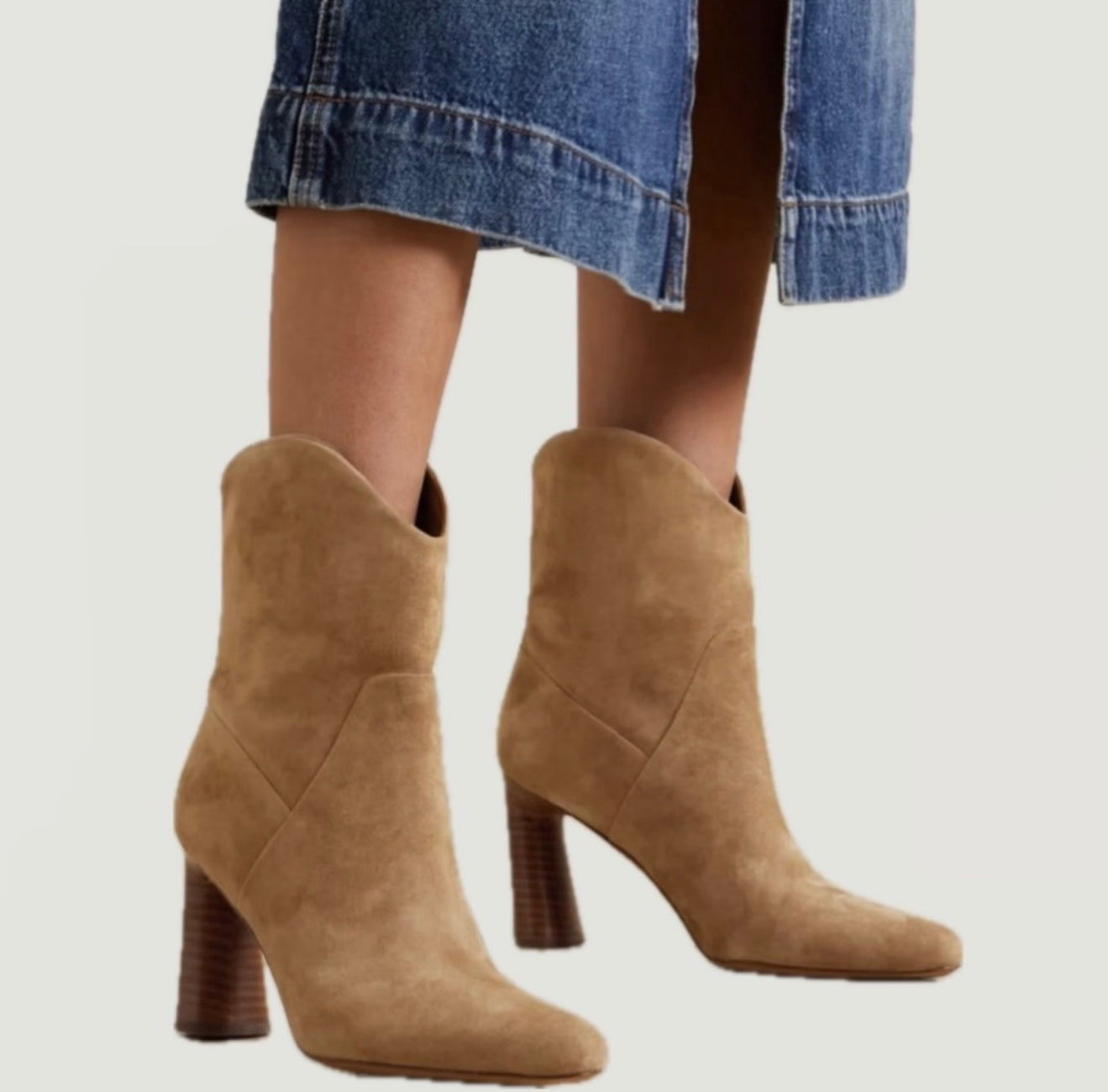 Vince Harlow Suede Ankle Boots - Light Fawn