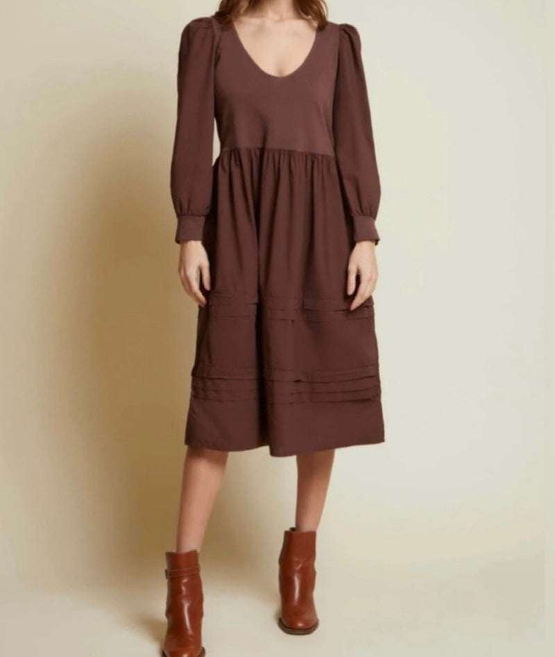Nation Ltd Mahal Peasant Combo Dress - Pinot