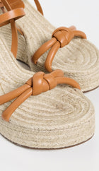 FARM Rio Knot Wedge Sandals - Camel