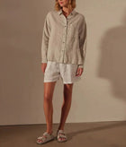 James Perse Oversized Linen Shirt - Toast Pigment