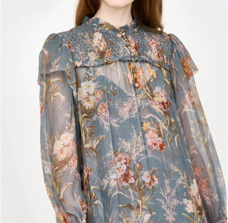 Christy Lynn Gianna Dress - Blue Brocade