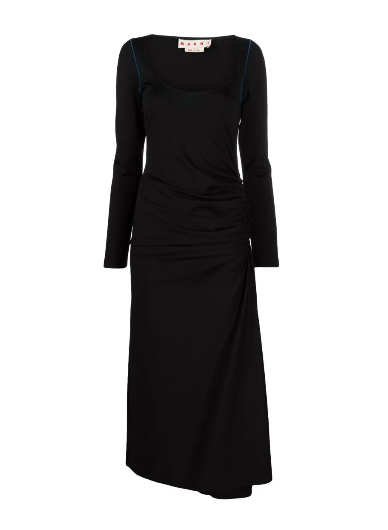 Marni Long Sleeve Midi Dress - Black/Blue