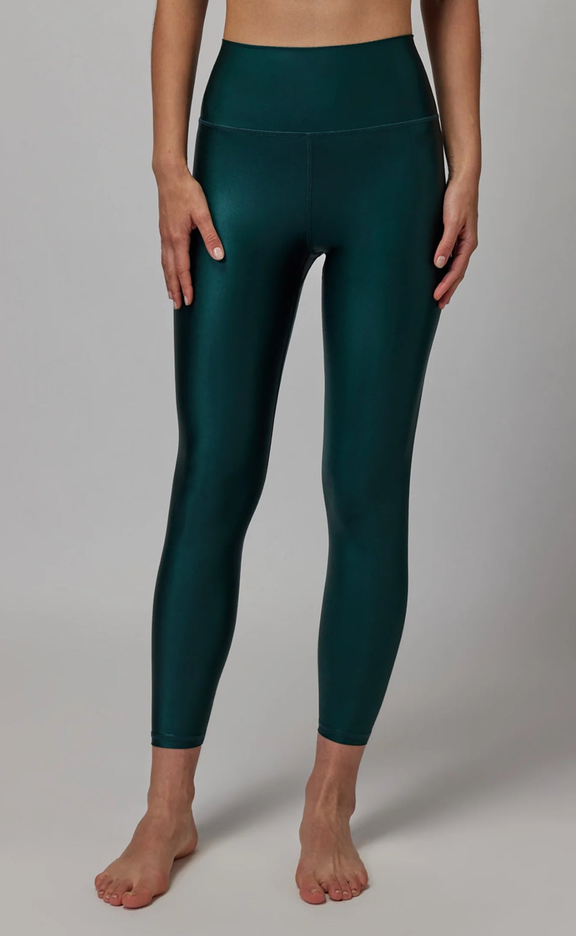 Spiritual Gangster Ada Wet Look 7/8 Legging - Deep Forest
