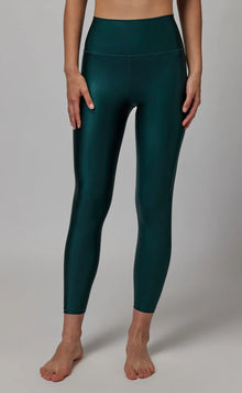 Spiritual Gangster Ada Wet Look 7/8 Legging - Deep Forest