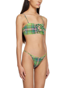 GANNI Seersucker Bikini Bottom - Lagoon