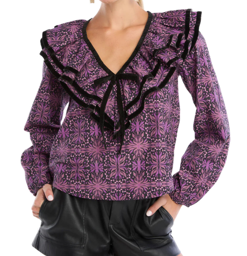 Allison New York Belinda Blouse - Plum Kaleidoscope