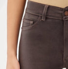 DL1961 Bridget Boot High-Rise Crop Jeans - Chestnut Coated