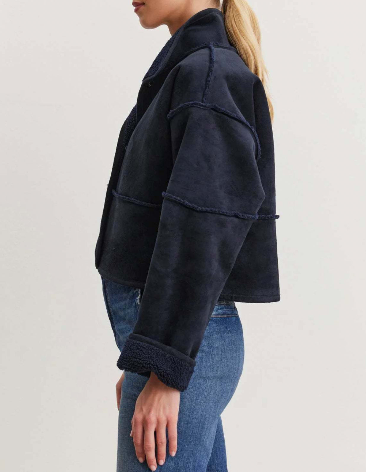 Velvet by Graham & Spencer Kelly Luxe Sherpa Reversible Jacket - Navy